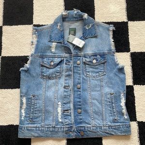 NWT Wild Fable Distressed Denim Vest